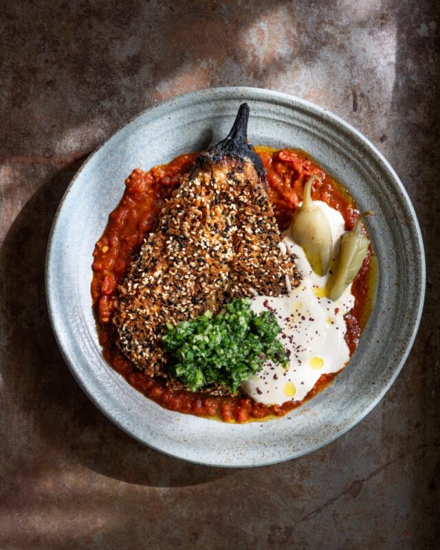 100 Auberginekroket met matboecha en kruidensalsa
