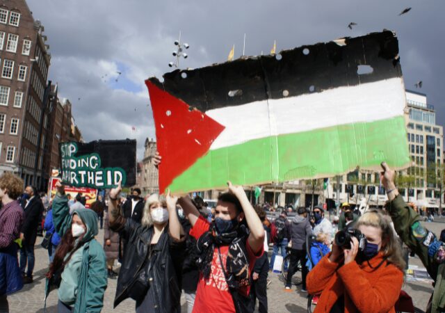 pro palestinian demonstration amsterdam