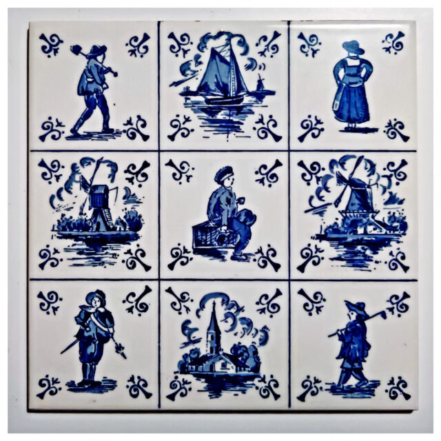 Blue delft tile
